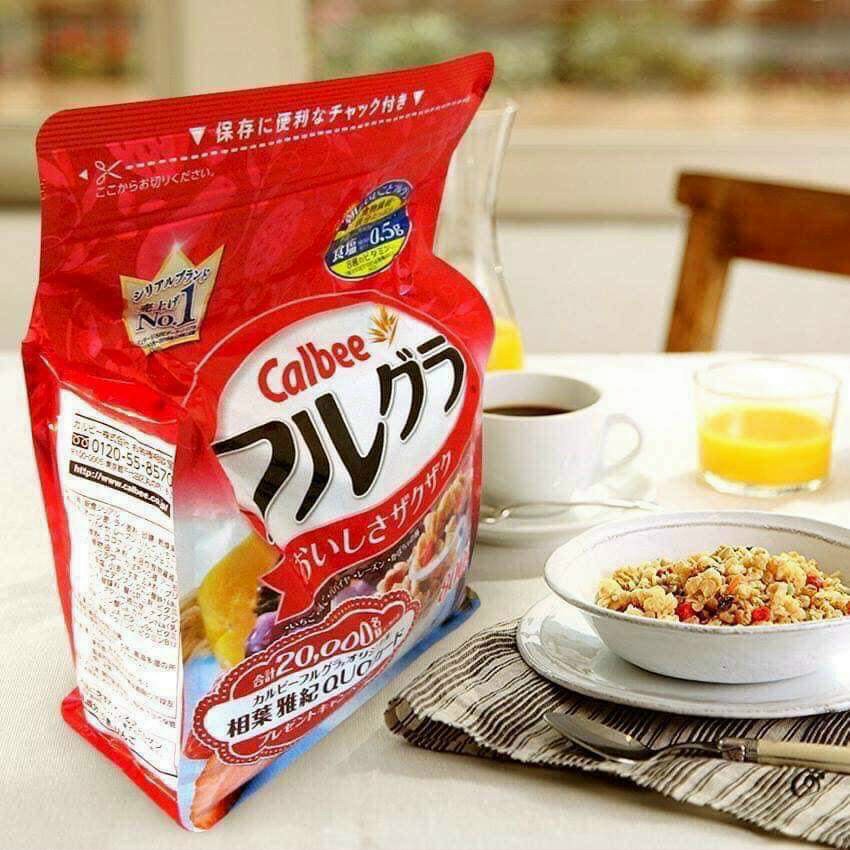 Ngũ cốc Calbee Nhật Bản màu đỏ gói 750gr
