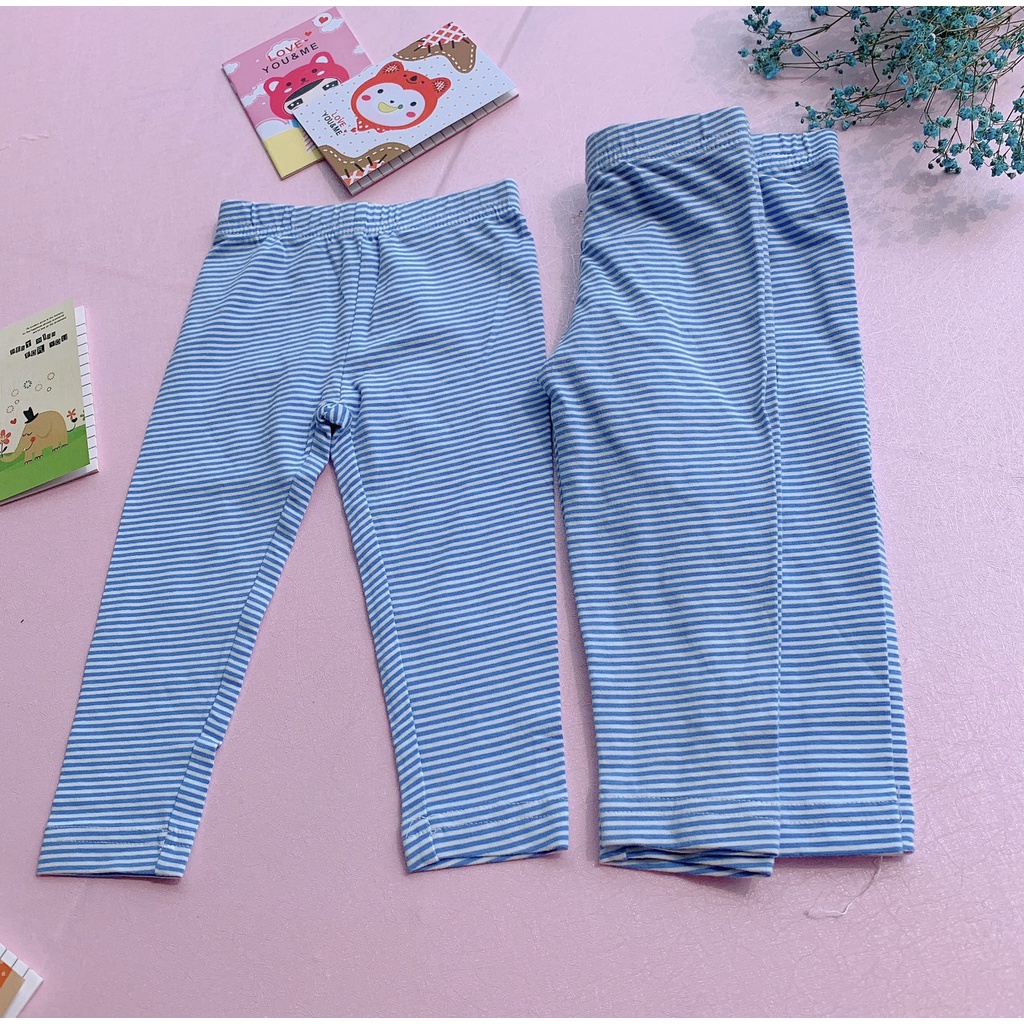 Quần Legging trẻ em chất cotton dày dặn chuẩn form, quần skinny kẻ sọc cho bé gái