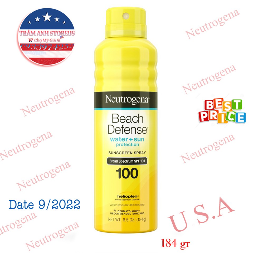 Xịt chống nắng Neutrogena Beach Defense SPF 70 (Date 2022)