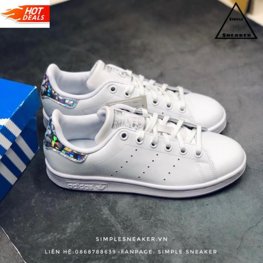 Giày Adidas Stan Smith Diamond 🔴FREESHIP🔴 Giày Adidas Nữ Chính Hãng - Stan Smith Gót Kim Cương Chuẩn Auth [EE : 🛑