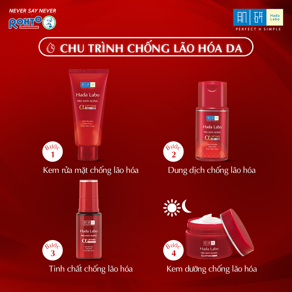 Kem rửa mặt dưỡng chuyên biệt chống lão hóa Hada Labo Pro Anti Aging Cleanser 80g