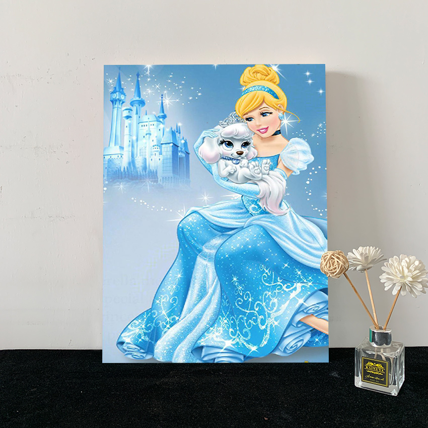 Bộ tranh đính đá 5D DIY hình công chúa trong phim hoạt hình Disney