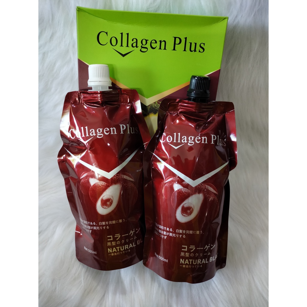 Nhuộm đen phủ được tóc bạc Bơ đỏ Collagen Plus