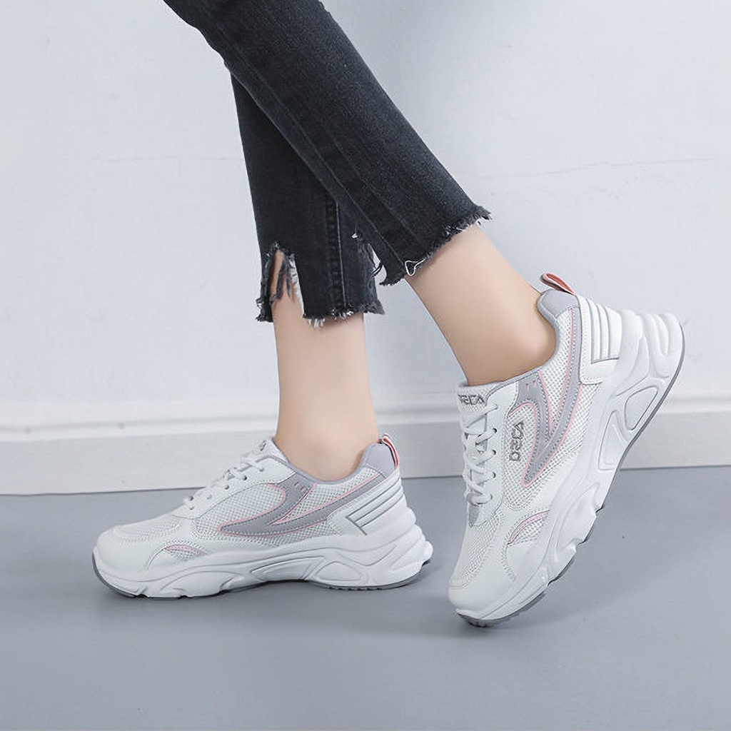 Giày sneaker nữ đi bộ vải lưới thoáng khí DILY cao cấp 4.5cm_ AG0035