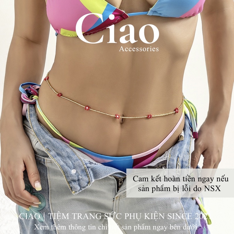 [HOẢ TỐC 1H] Vòng bụng/ Vòng eo thiết kế hạt cườm đính hoa xinh xắn trendy mã 09 Ciao accessories