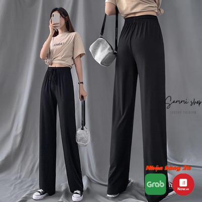 Quân xuông ống rộng nữ cạp cao freesize gân tăm, quần culottes ống rộng, sammi shop