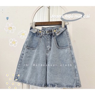 Quần Jeans Ngố Nút Gài