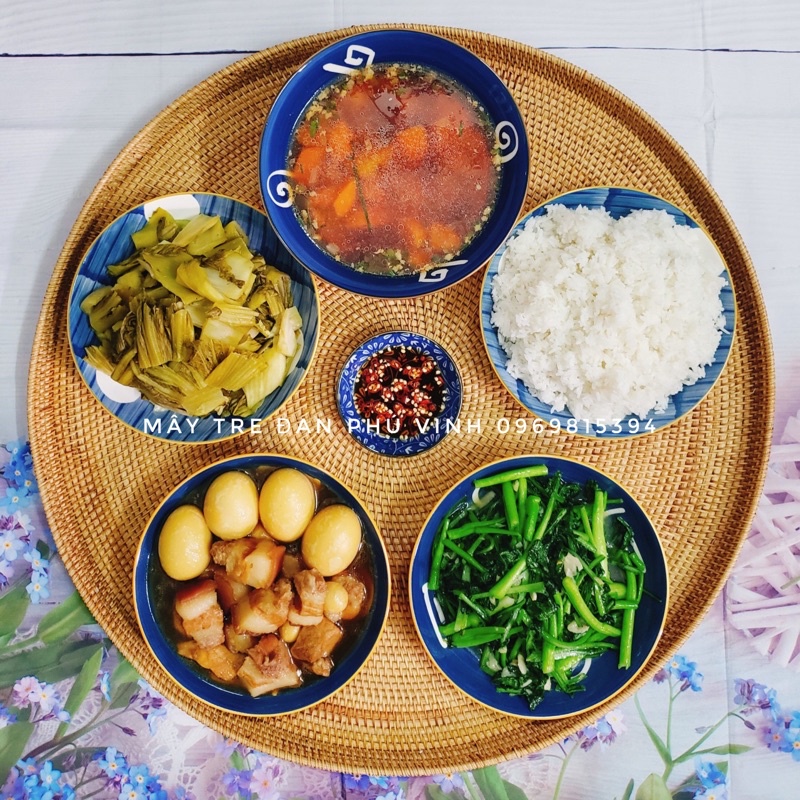 Mâm mây size 50cm , Decor kitchen, Decor nhà bếp, Decor phòng ăn, Mâm cơm lễ