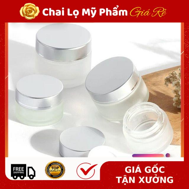 Hủ Đựng Kem ❤ RẺ VÔ ĐỊCH ❤ Hũ kem thủy tinh bạc 5g,10g,15g,20g,30g,50g đựng mỹ phẩm , phụ kiện du lịch