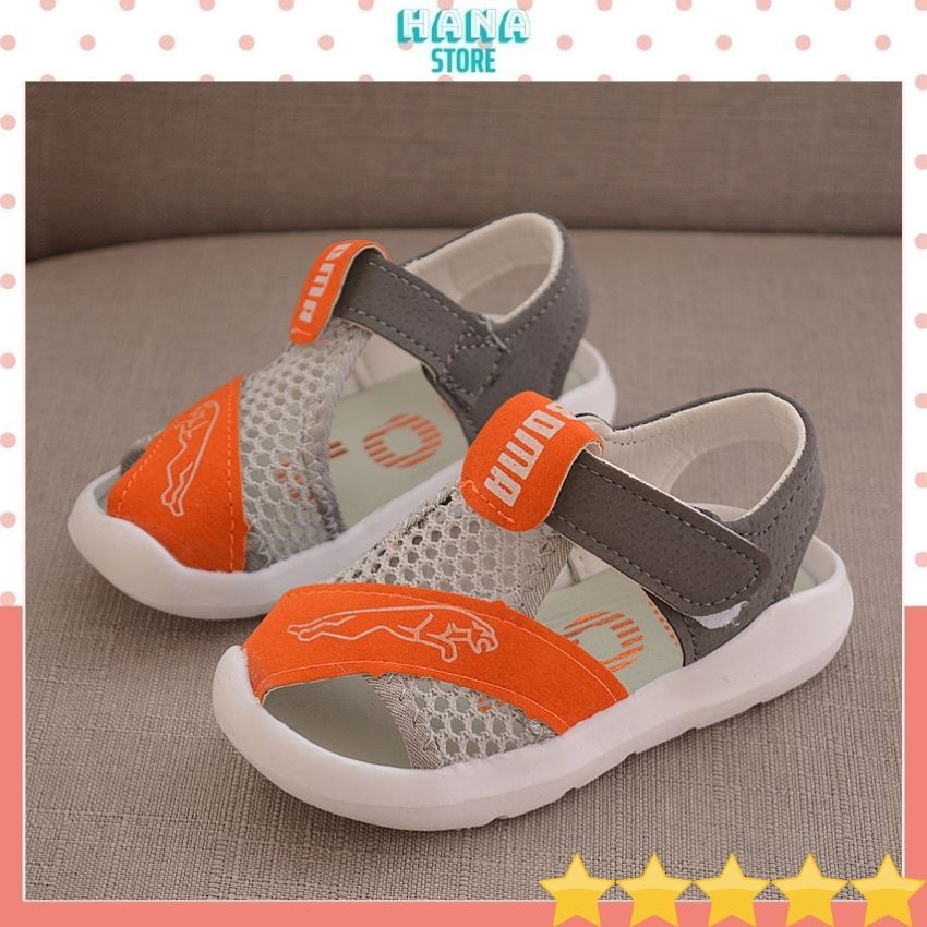 Dép rọ quai hậu bịt mũi thoáng khí cho bé trai, sandal đi học cho bé - D07