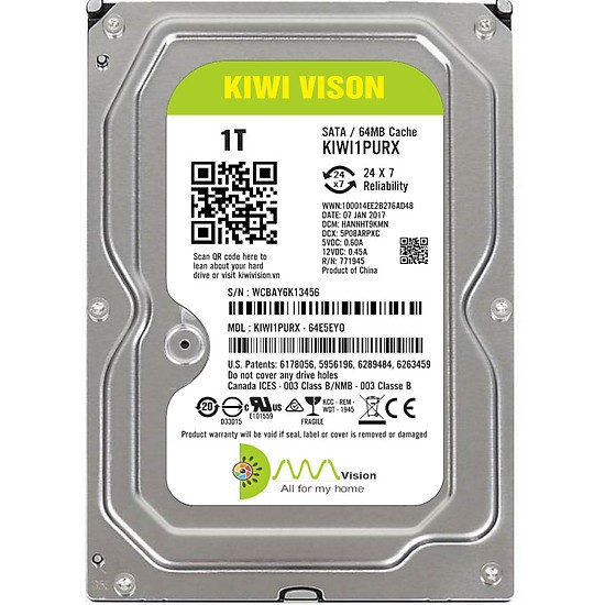 Ổ CỨNG HDD Kiwivision 1T sata 3, Ổ Cứng chuyên dùng máy tính, ổ cứng camera