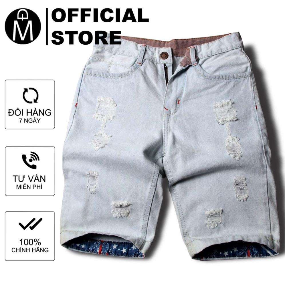 Quần short jean nam MĐ Q32 xanh bạc Đẹp