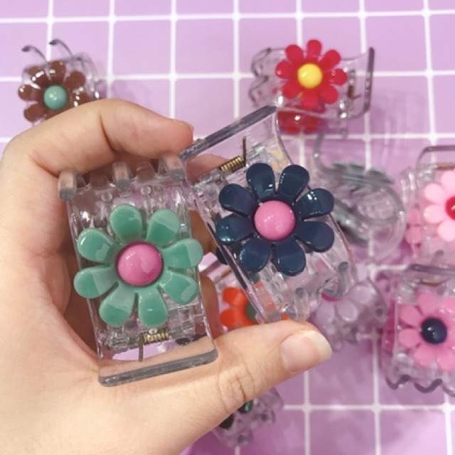 Kẹp càng cua hoa cúc nhiều màu loại 1