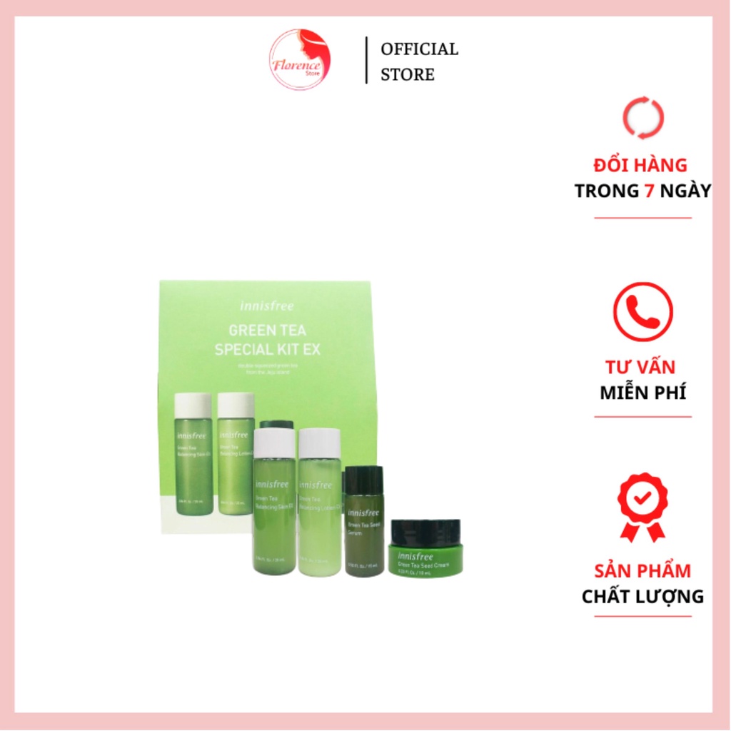 BỘ KEM DƯỠNG ẨM DA TRÀ XANH mini Innisfree Green Tea Special Kit 4 in 1