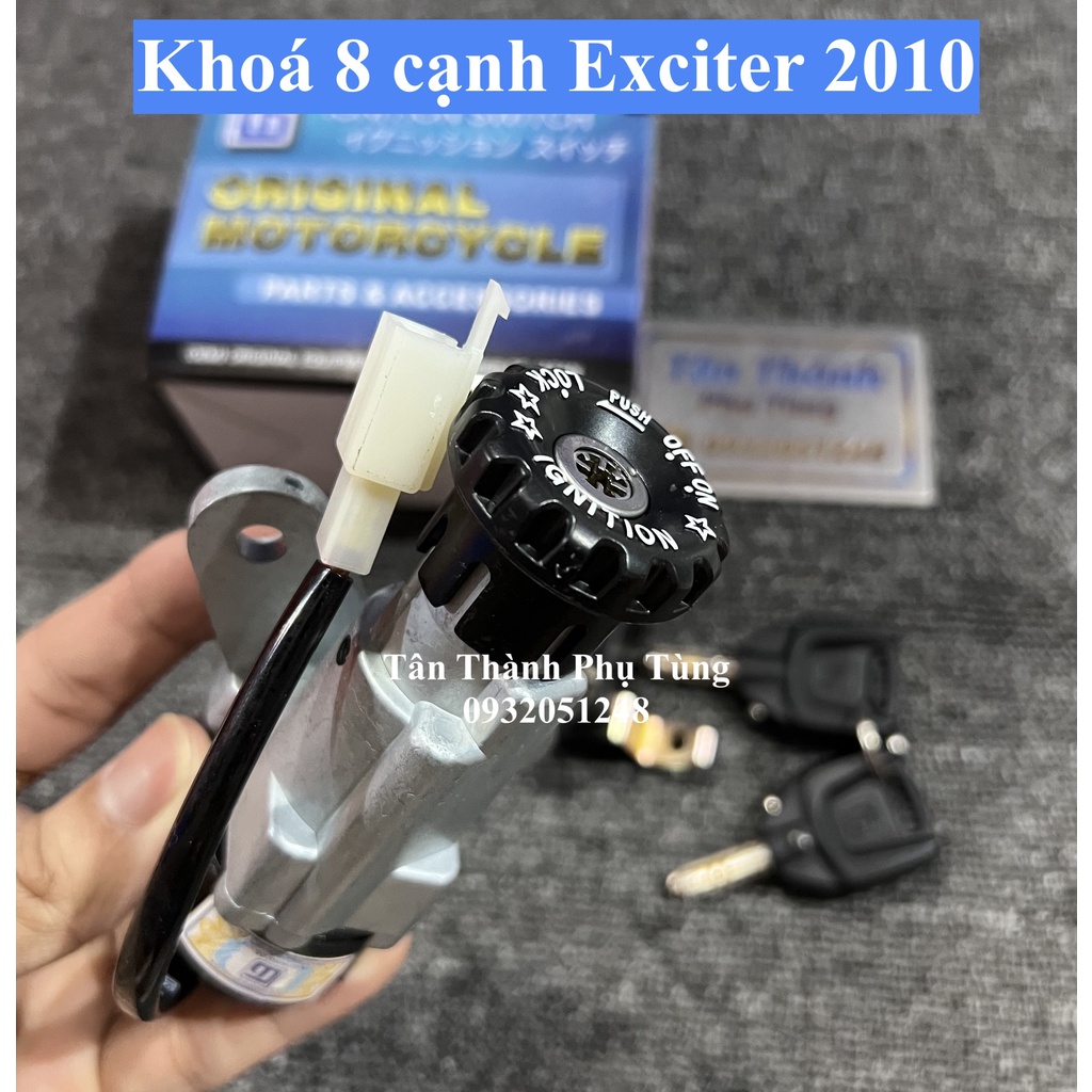 Bộ Khoá Exciter 2010 8 cạnh kèm khoá yên ( đời 2005-2010 4 số)