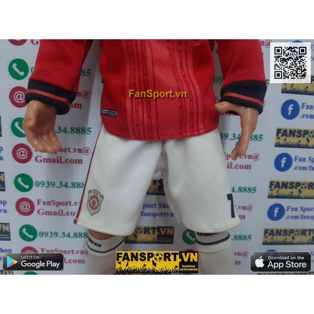 Mô hình tượng cầu thủ bóng đá David Beckham 7 Manchester United Hero Treble 1999 figure red kodoto soccerwe prostars