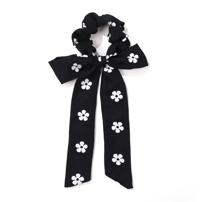 Dây Buộc Tóc Ruy Băng Thắt Nơ In Họa Tiết Hoa Xinh Xắn Thời Trang Cho Nữ