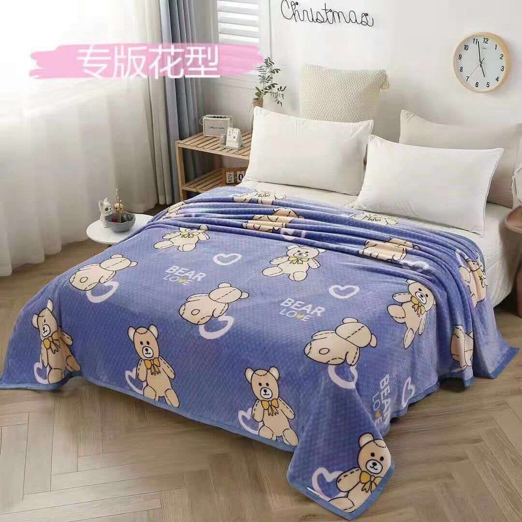 Chăn lông tuyết sữa hàn quốc họa tiết đẹp kích thước chuẩn 2m*2m2