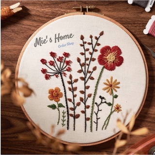 DIY Bộ Combo nguyên liệu may thêu hoa cỏ vintage Hoa Autumn Cổ điển thêu thủ công trang trí nhà cửa - MIE Handmade Shop