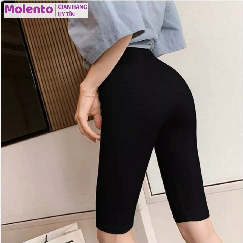 Quần Legging Lửng Nữ Thun Cotton Quần Legging Ngố Cạp Cao Co Giãn 4 Chiều Thoải Mái Vận Động Thể Thao MOLENTO - M27