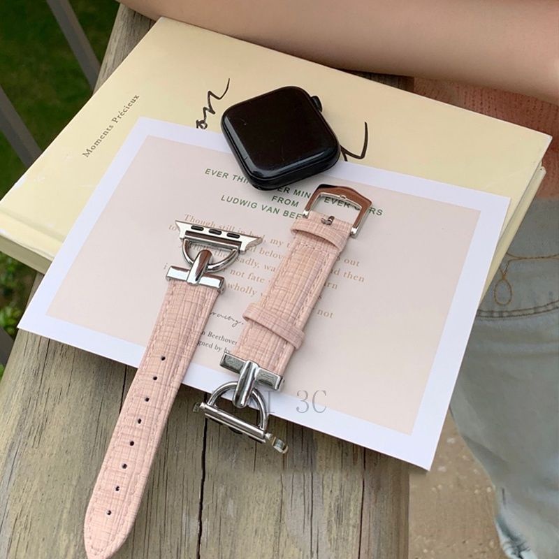 Dây Đeo Bằng Da Có Khóa Cho Đồng Hồ Apple Watch Series 7 6 5 4 3 2 1 SE 38/40/41/42 45mm 44mm