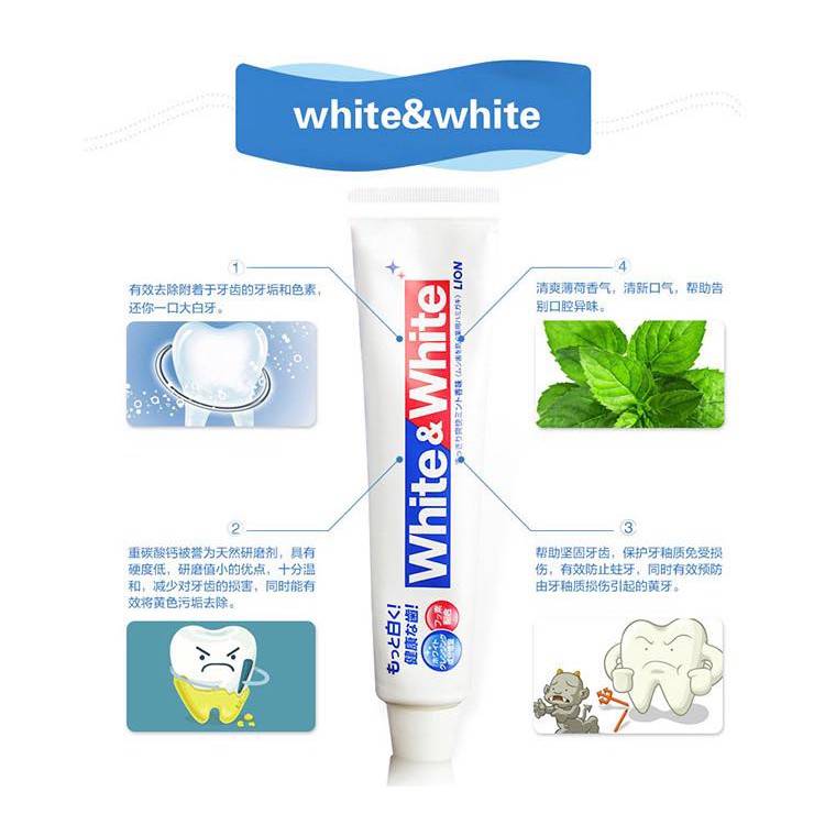 Kem Đánh Răng White And White Lion 150g Của Nhật