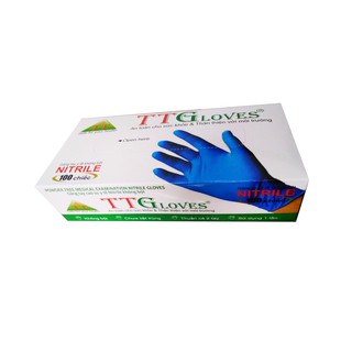 Găng tay y tế không bột TTGLOVE 3.5g (Màu xanh đậm - M) 100 cái/hộp