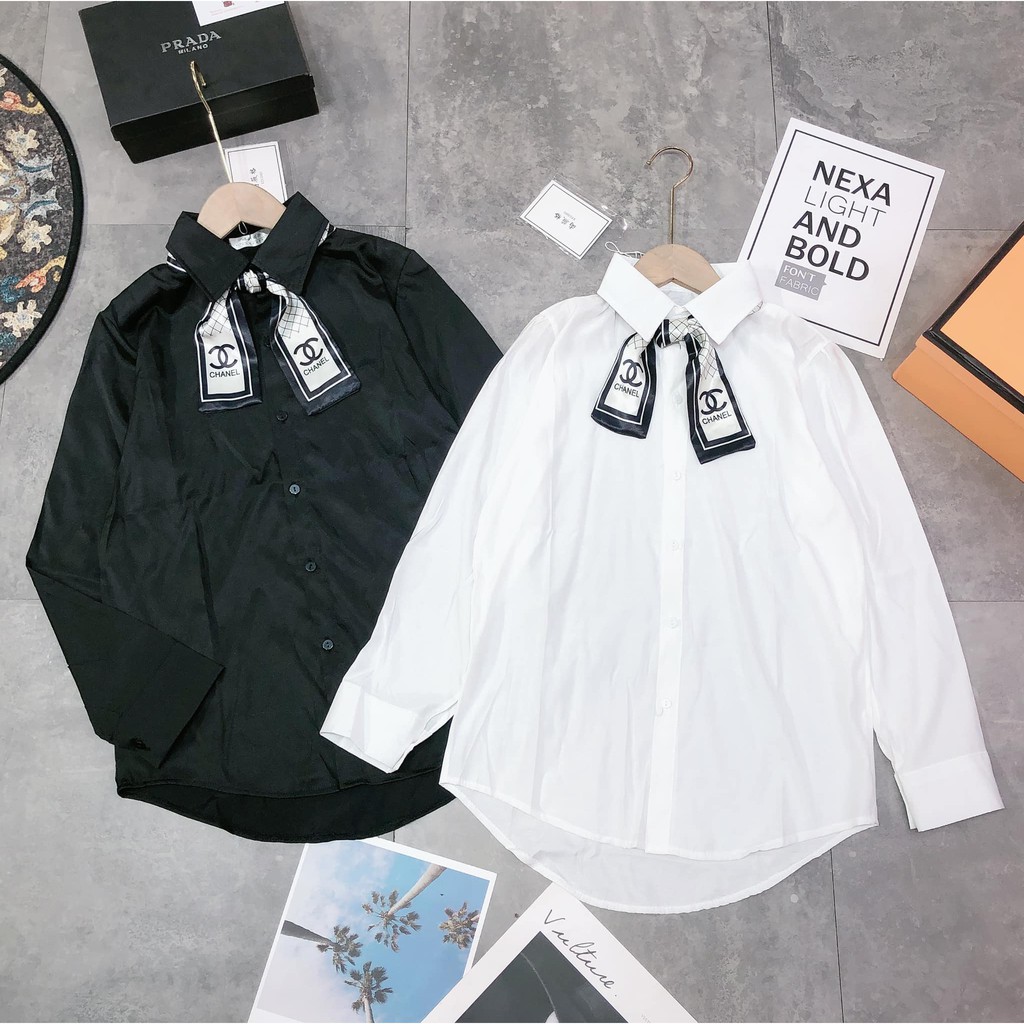 [Mã WASKT304 giảm 15% tối đa 30K đơn 99K] Áo sơ mi Trơn KÈM NƠ ( kèm ảnh thật,video) | BigBuy360 - bigbuy360.vn