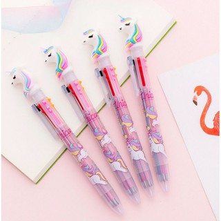 Bút bi 6 màu hình Unicorn điệu đà
