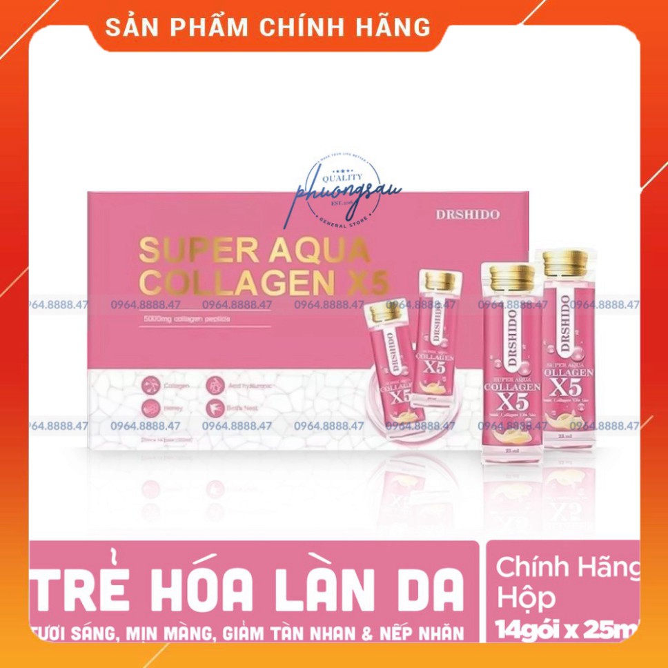 Sale [CHÍNH HÃNG] Supper Aqua Collagen X5, Nước Collagen Yến Sào, Trẻ Hóa Làn Da, Tươi Sáng, Căng Mịn, Săn Chắc PTS | Thế Giới Skin Care