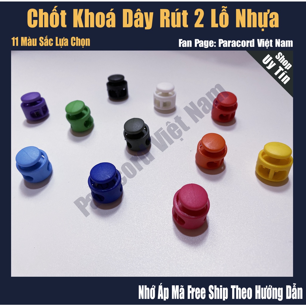 Chốt khoá dây rút 2 lỗ nhiều màu sắc giá rẻ