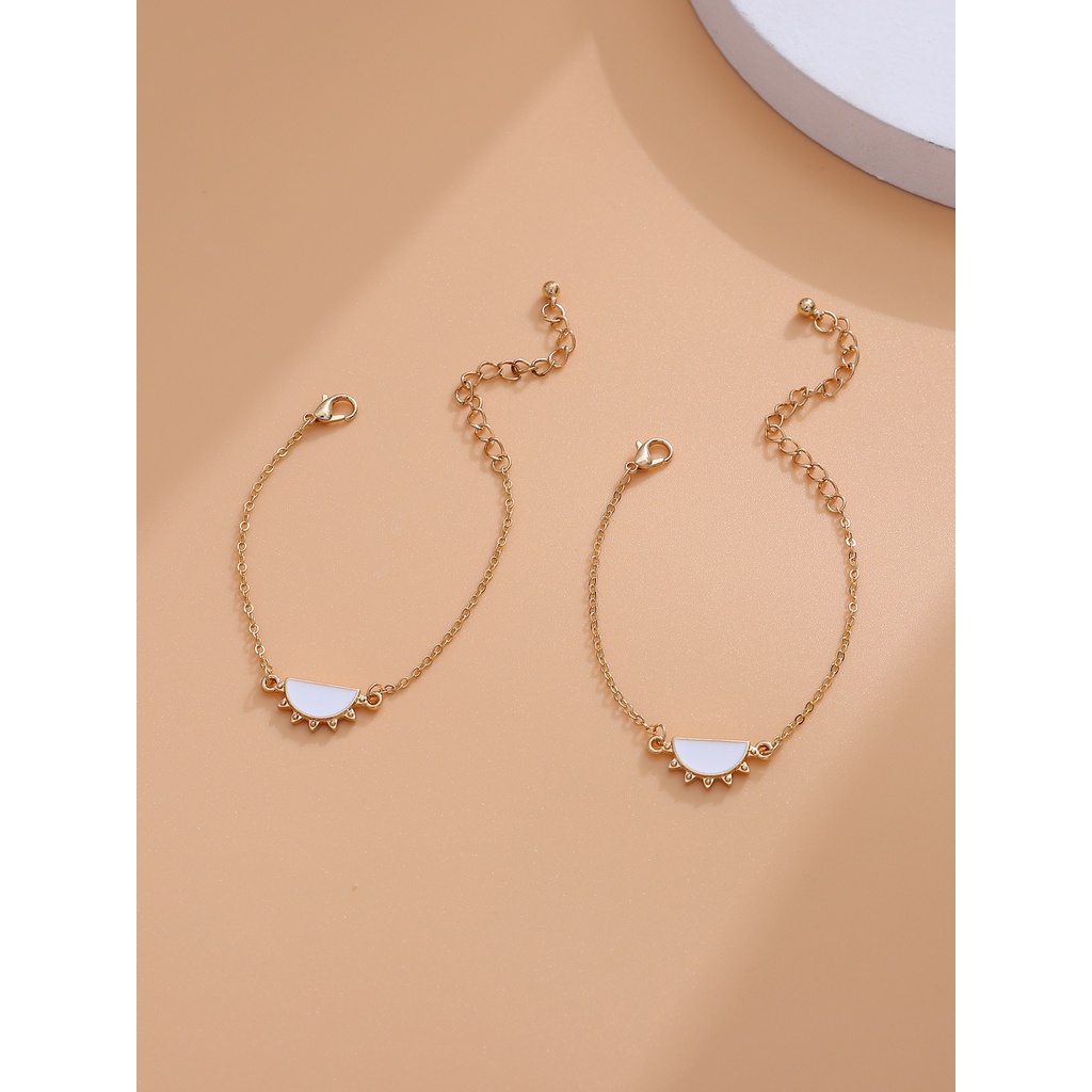 1 Cặp Vòng Tay Dây Bện Mặt Hình Mặt Trời/Bướm Cổ Điển Dễ Điều Chỉnh Thời Trang Unisex