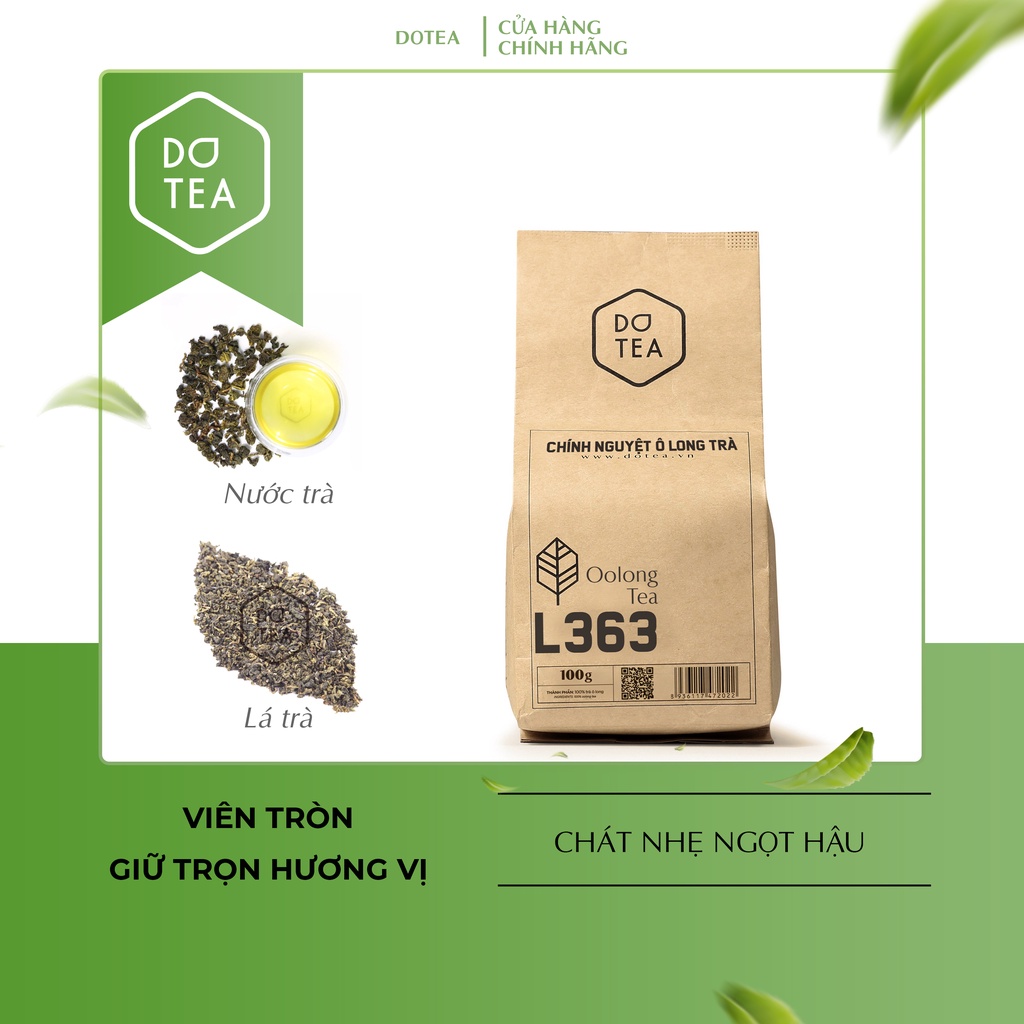 Trà ô long chính nguyệt L363 Dotea 100g chát nhẹ hậu ngọt săc nước vàng trong mùi oolong thuần khiết hương thơm tinh tế
