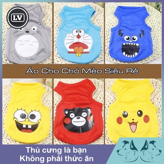 Phim Hoạt Hình Puppy Hoodie Quần Áo Chó Mèo Cotton Áo Pet Mùa Hè Xuân Thu Quần Áo Phụ Kiện Long Vũ
