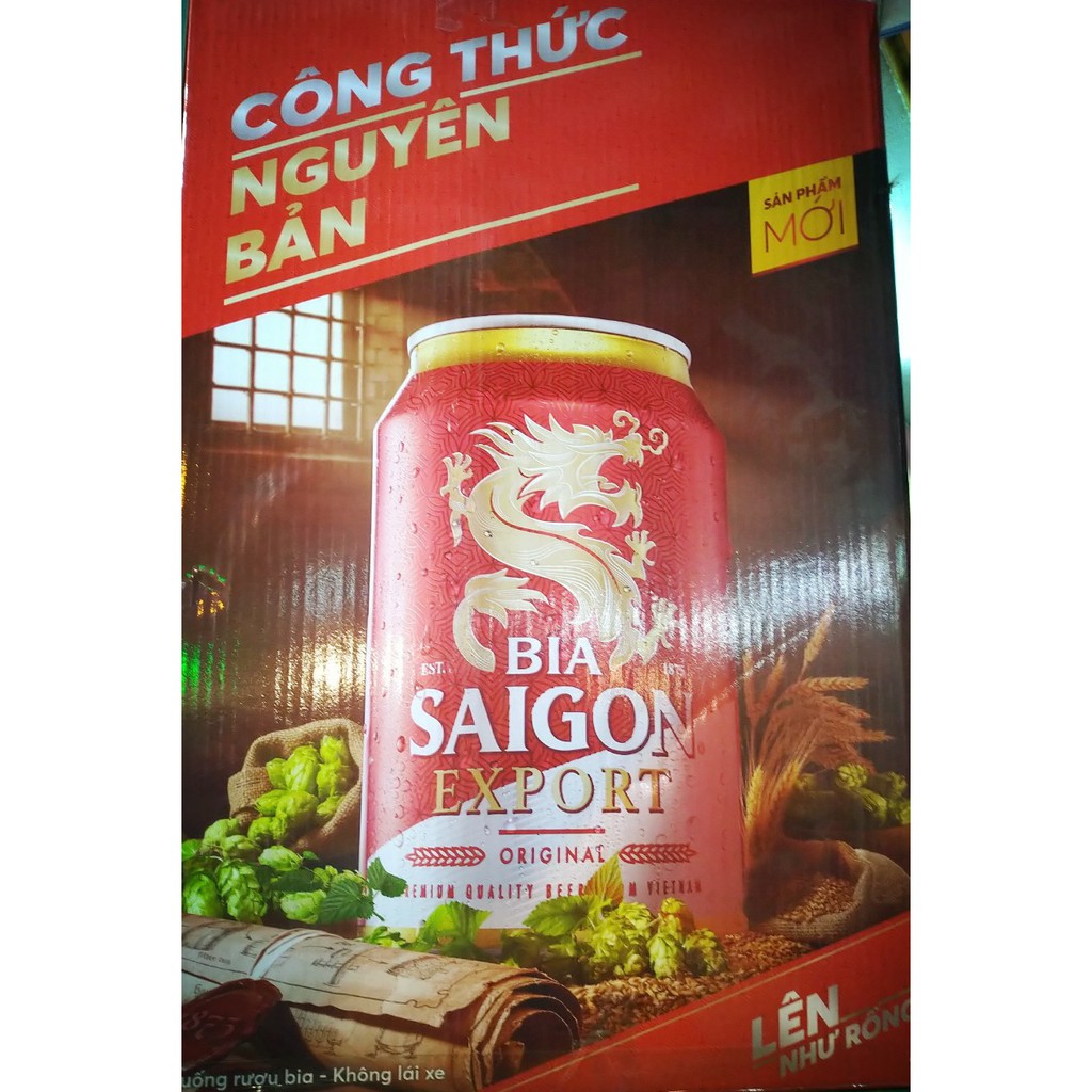 Thùng 24 lon Bia Sài Gòn Đỏ Export 330ml [HSD:02.2021]