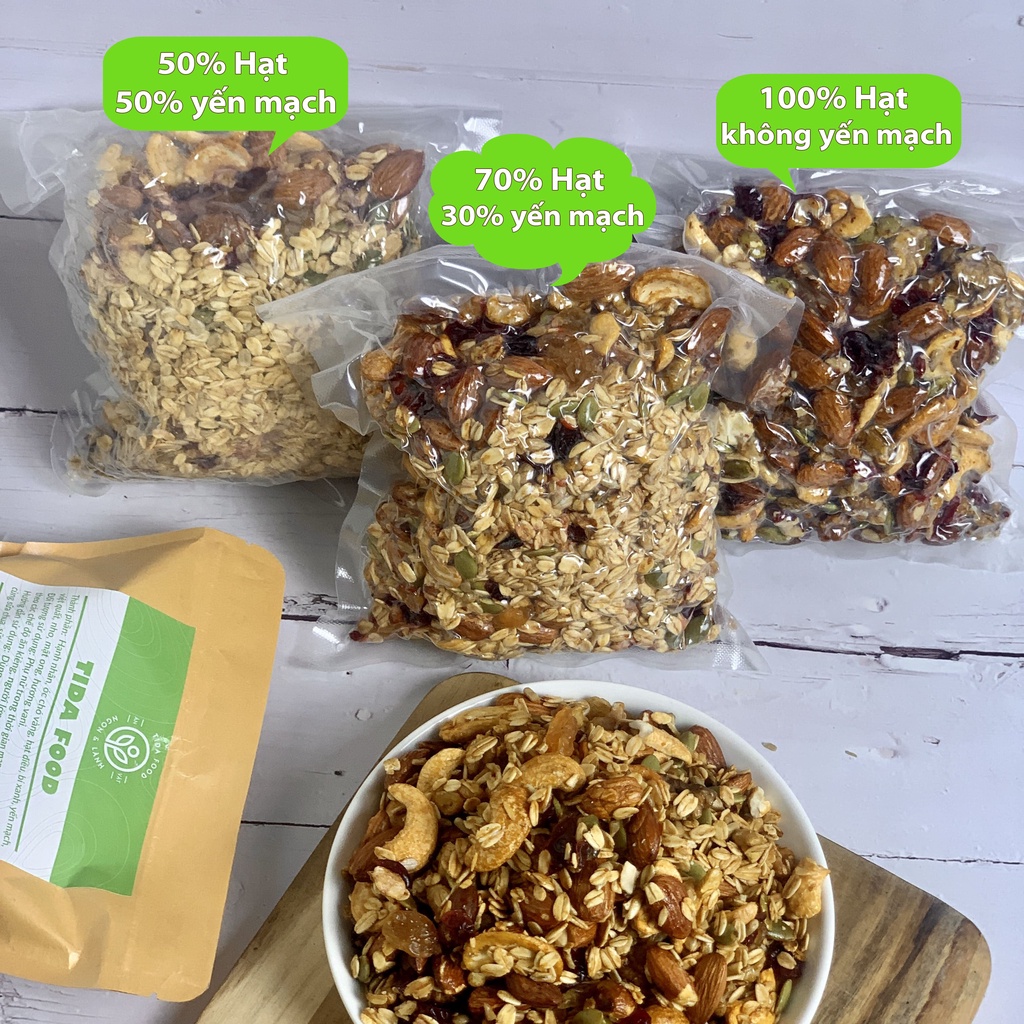 Ngũ cốc granola ăn kiêng siêu hạt ngũ cốc giảm cân granola, Granola ăn kiêng không yến mạch hạt dinh dưỡng- Tida Food