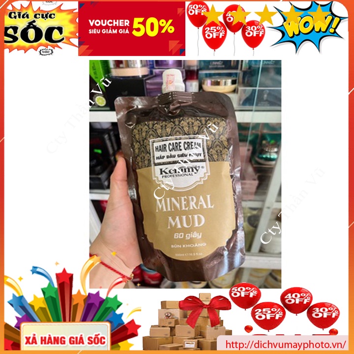 Dầu Hấp KENIMY 500ML Tinh Chất Bùn Khoáng phục hồi tóc hư tổn giữ hương lâu trên tóc kholinhkien