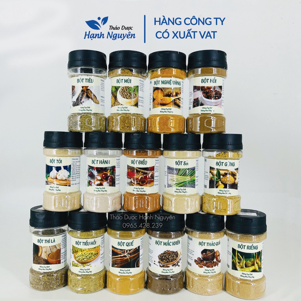 Combo 10 loại bột gia vị nấu ăn (Gia vị thảo mộc nhà bếp) - Thảo Dược Hạnh Nguyên