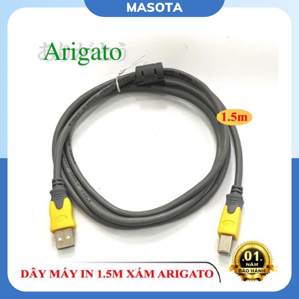 Dây cáp máy in Arigatoo 1,5m 3m 5m 10m hàng chuẩn có chống nhiễu hai đầu