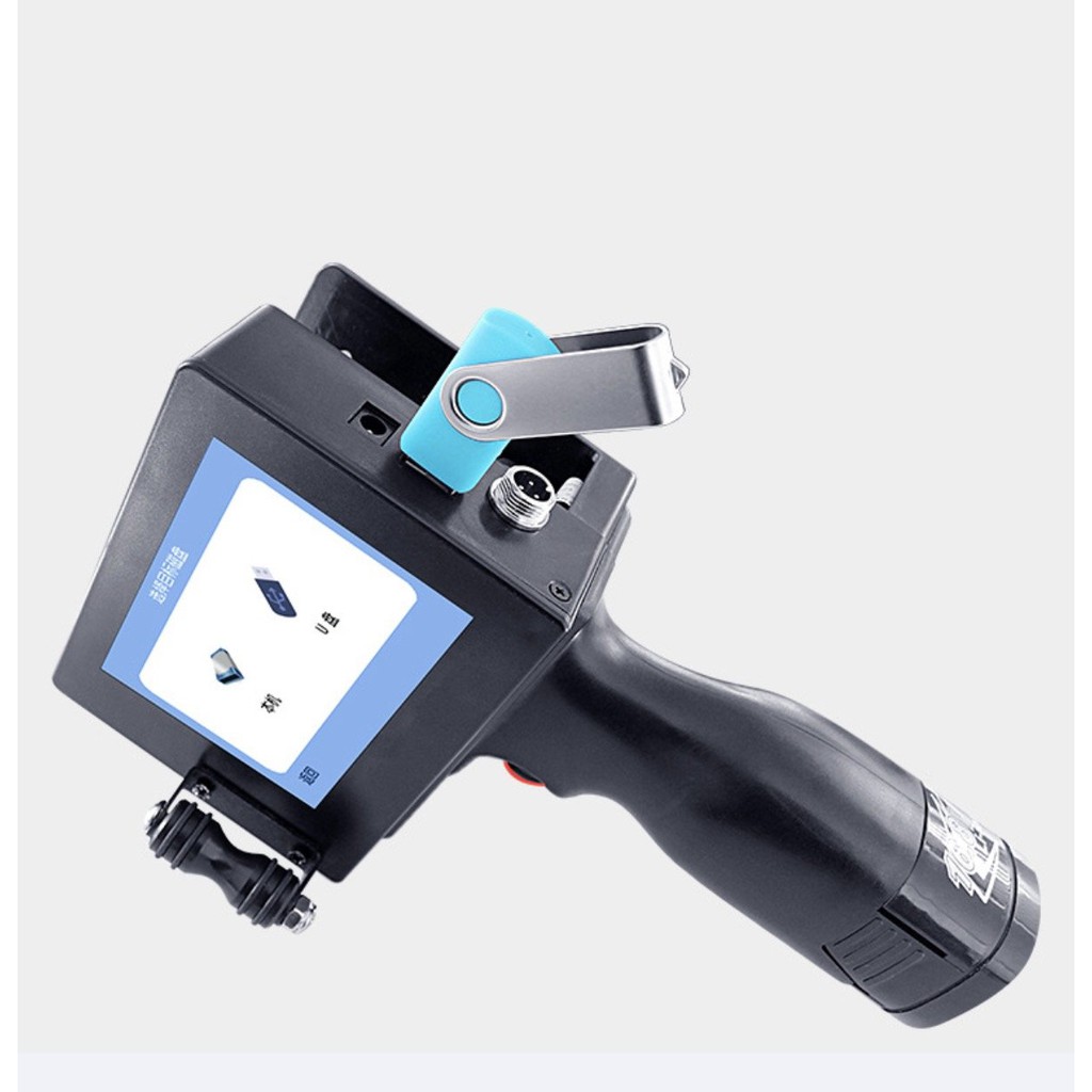 Máy in phun cầm tay in QR code, logo, số seri ngày tháng LCD Printing USB tặng kèm hộp mực - HanruiOffical