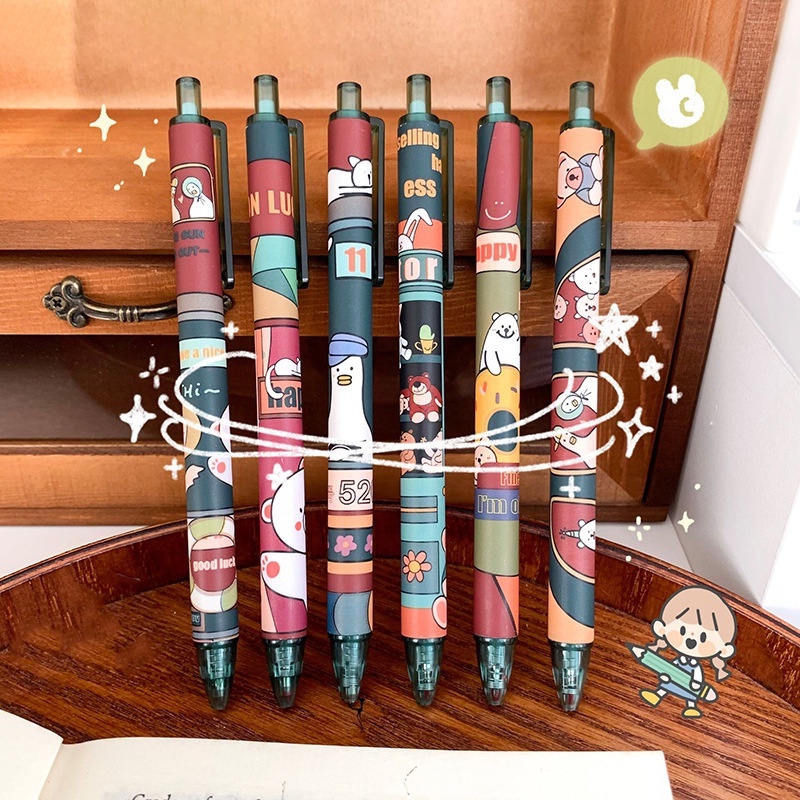 Bút Mực Gel Ngòi 0.5mm Kiểu Dáng Hoạt Hình Dễ Thương Dành Cho Học Sinh