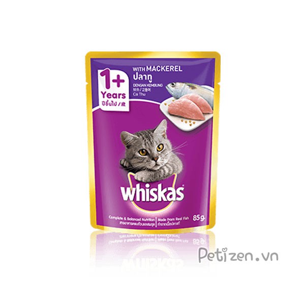 Thức ăn Pate Whiskas túi 85g cho Mèo - Nhập khẩu Thái Lan