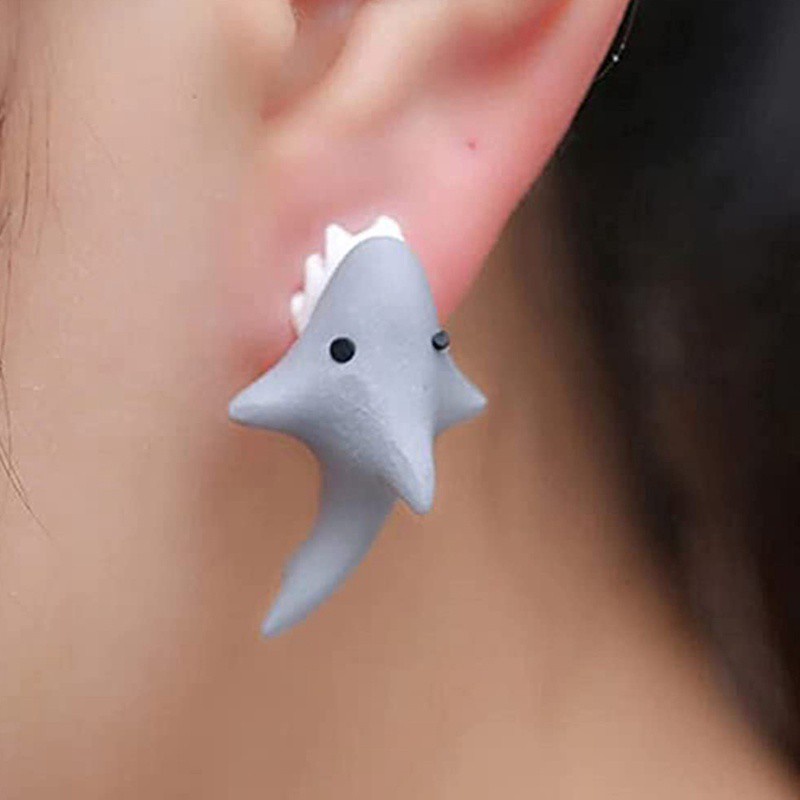 Set 2 Khuyên Tai Hình Khủng Long Dễ Thương Độc Đáo