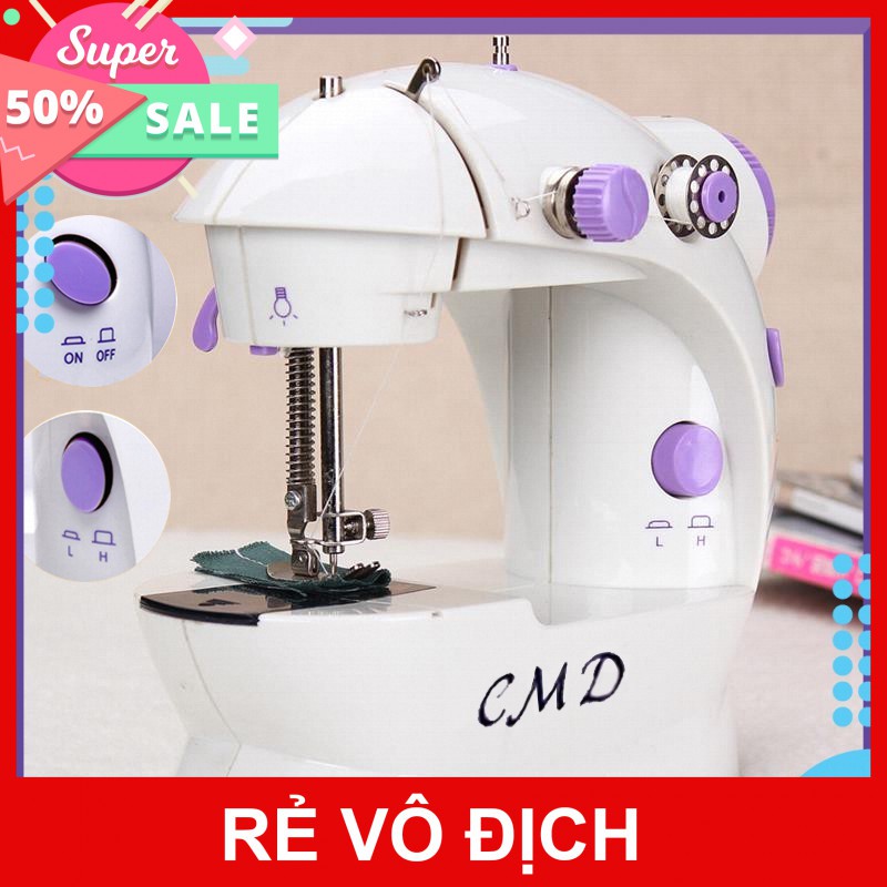 [XÃ KHO] MÁY MAY MINI ĐỂ BÀN CMD CÓ ĐÈN 202 TIỆN DỤNG [HCM]