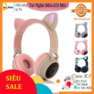 Tai Nghe Mèo Bluetooth, Headphone Tai Mèo Dễ Thương Có Mic,Âm Bass Mạnh Mẽ Và Dung Lượng Pin Khủng 400mAh BH 12 Tháng