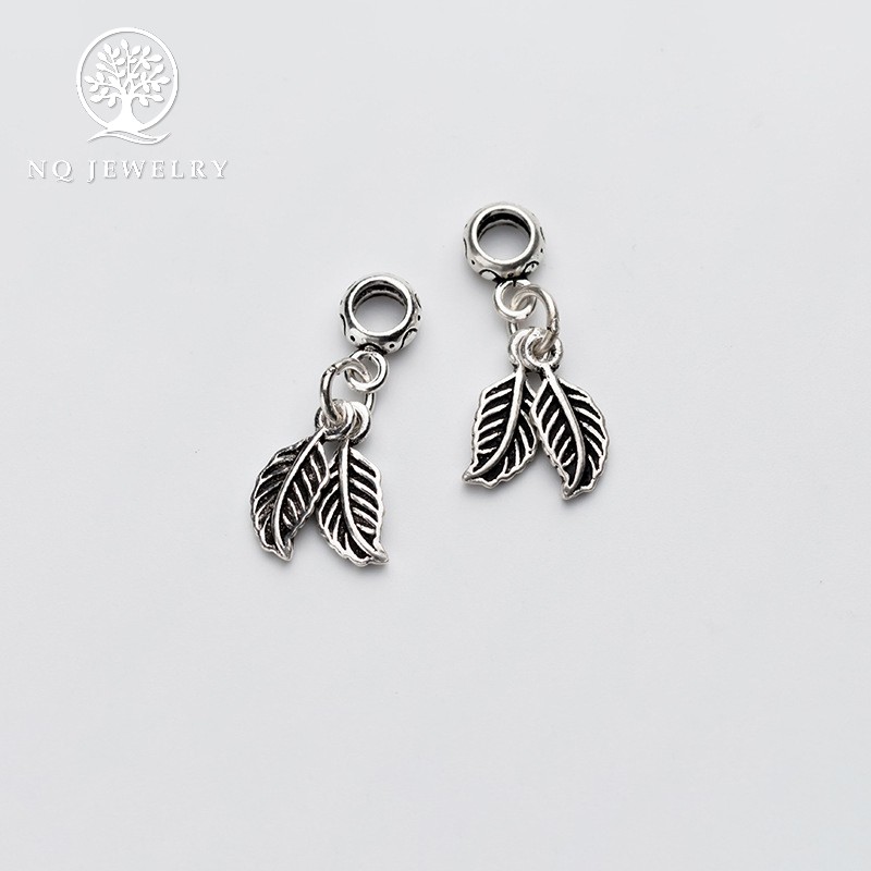 Charm bạc lá đôi mặt treo