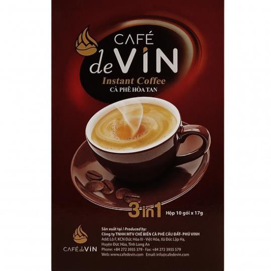 Cà Phê Sữa Hoà Tan Café deVIN 3in1 loại 10gói/hộp