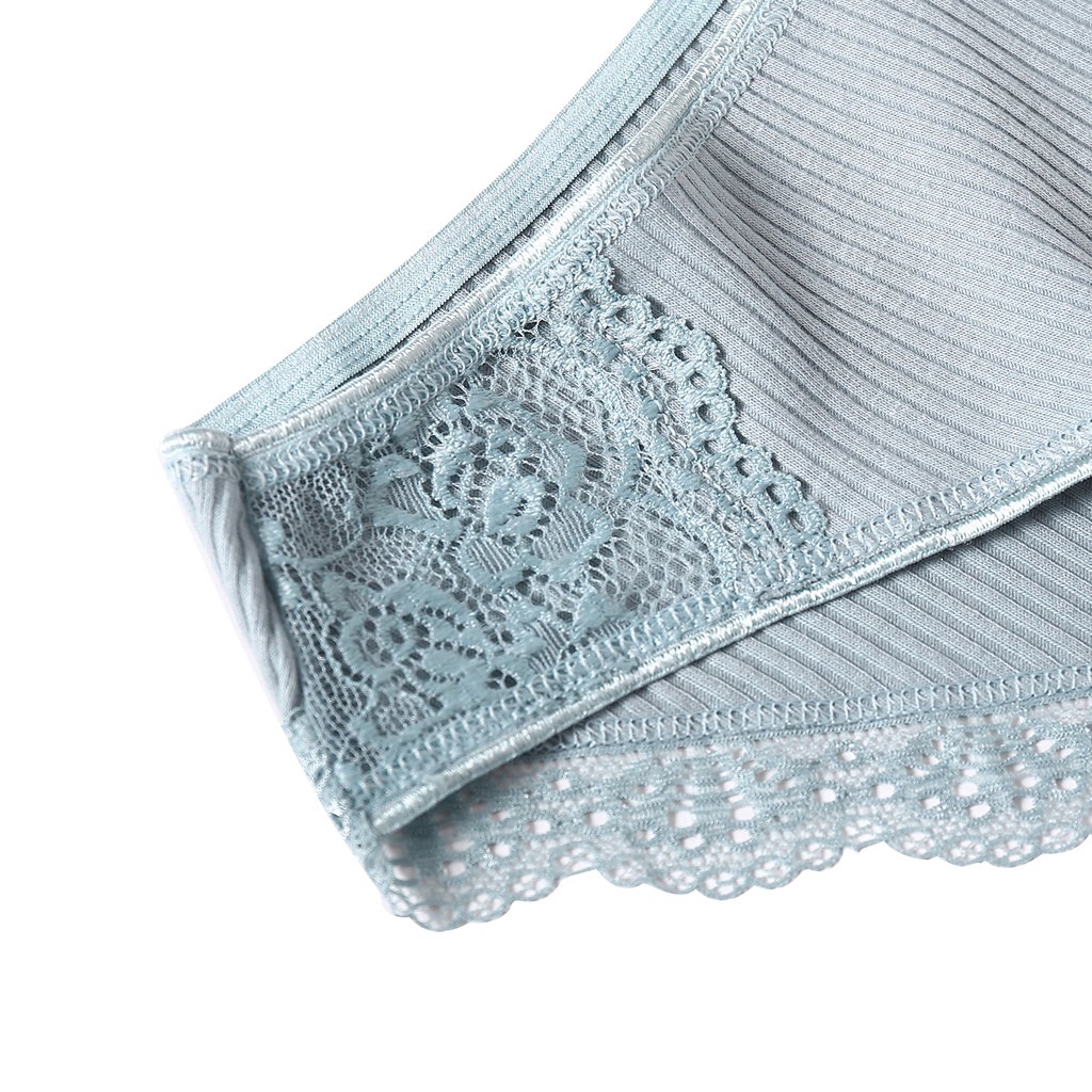 Quần lót CUTEBYTE lưng thấp màu trơn viền ren gợi cảm thời trang cho nữ