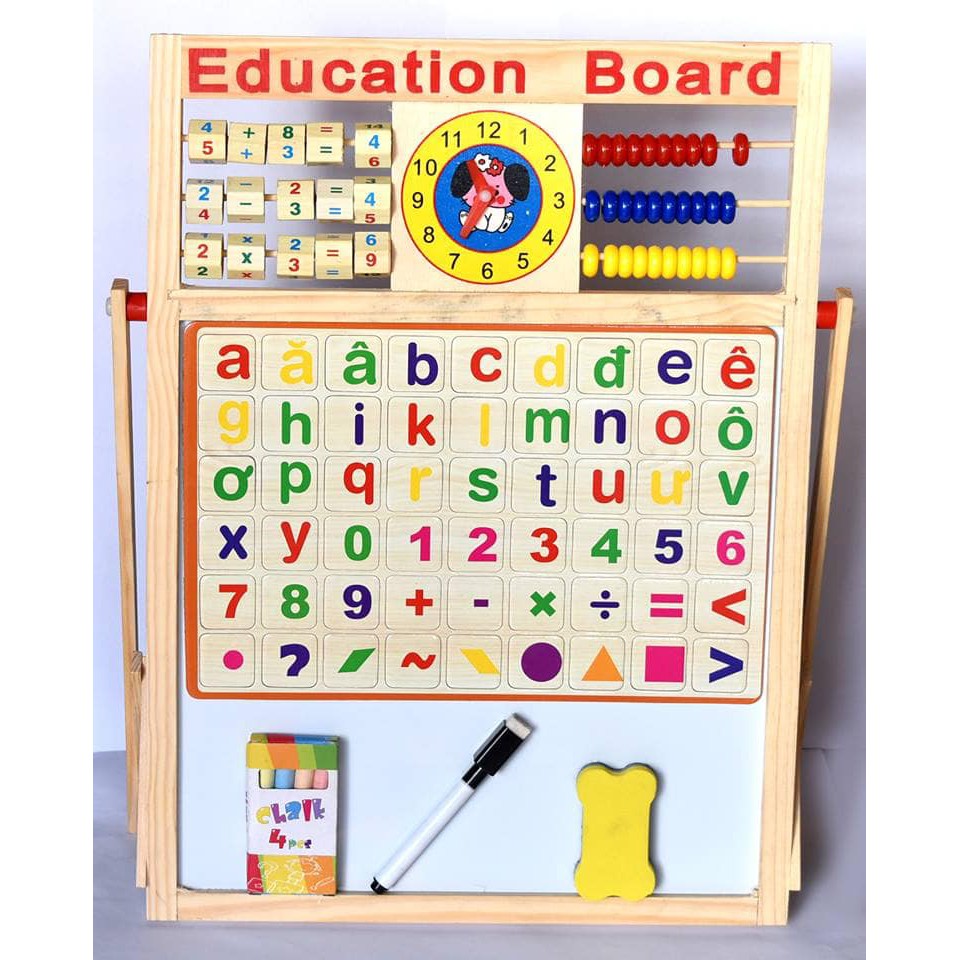 Bảng nam châm từ học chữ và số 2 mặt Education Board cho bé
