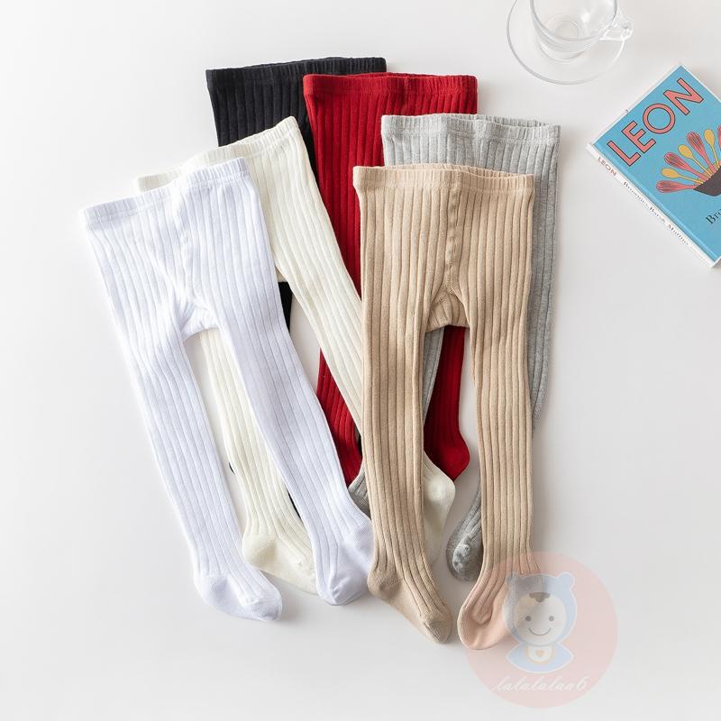 Laa6-infant Quần Tất Bé Gái Với Màu Trơn, Eo Thun Đôi Kim Pit Strip